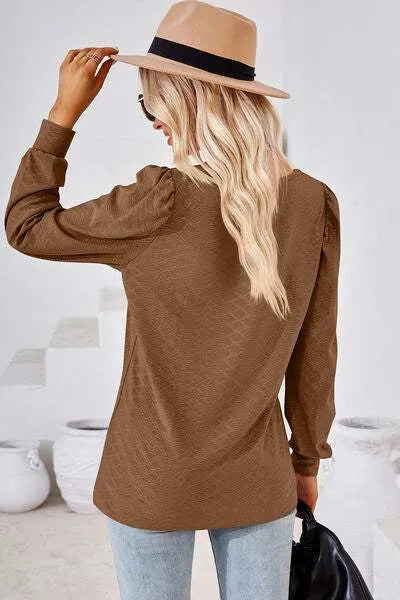 Square Neck Puff Sleeve T-Shirt Women's T-Shirts - Tophatter Daily Deals